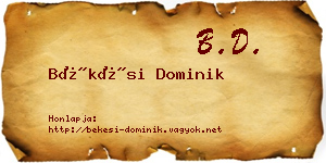 Békési Dominik névjegykártya