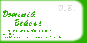 dominik bekesi business card